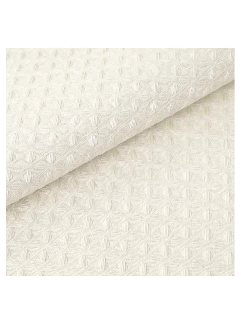 NEW Heavyweight No Hooks Required Dotted Waffle Weave Shower Curtain 72x75”